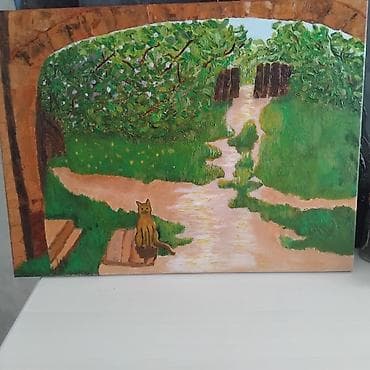 Ev və bağ: Qədim İtaliya Bağlarına Açılan Tağ 80×60 Kətan üzərində akril boya — 6