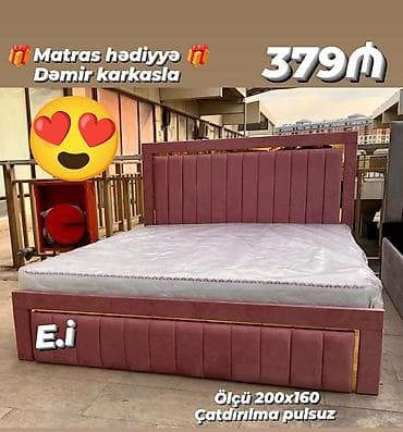 carpaylar: Yeni, İkinəfərlik çarpayı, Bazasız, Matras ilə, Siyirməsiz — 1