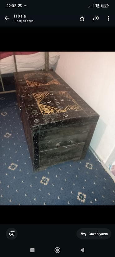 qədim xalça: Taxta sandıq/çemodan sandığı - Material: kütük taxtadan, möhkəm — 1