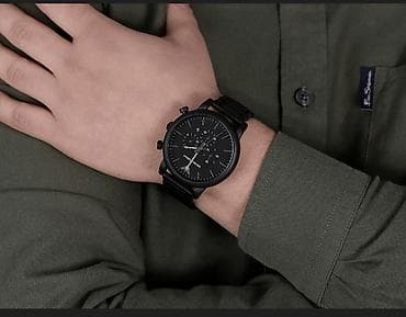 tek qas uzuk: Qol saatı, Emporio Armani, rəng - Qara — 2