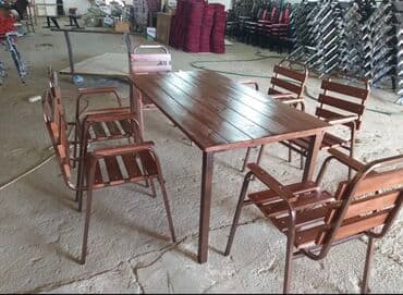 stol stul işlenmiş: Yeni, Kvadrat masa, 4 stul, Açılmayan, Stullar ilə, Taxta, Azərbaycan — 16