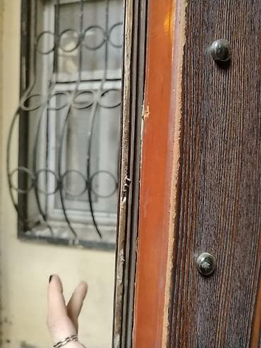 taxta gapi: Metall giriş qapısı – ağac teksturalı qəhvəyi dekor - Material — 6