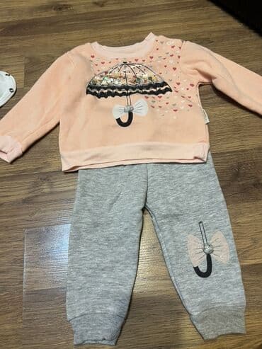 Oyuncaqlar: 6 ayliq qiz ucun Uşaq geyim dəsti – 2 parça - Üst hissə: Şaftalı — 1