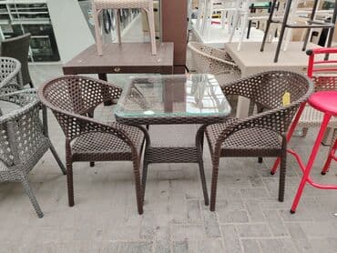 Balkon üçün, Yeni, Açılmayan, Dördbucaq masa, 2 stul