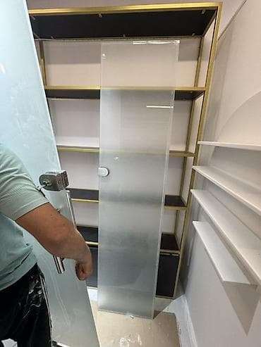 Şüşə qapı və alüminium çərçivə dəsti - Material: möhkəm temperli mat — 4