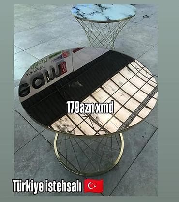 komputer masasi: Yumru masa, Açılmayan, Təkərsiz, Şüşə, Türkiyə, Pulsuz çatdırılma — 2