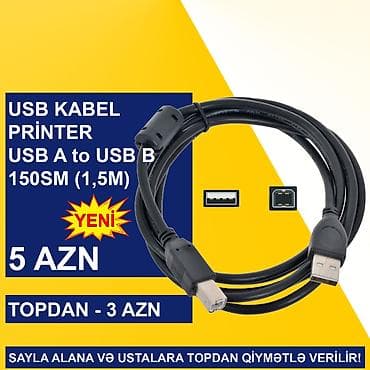 prınter: USB Printer Kabellər ⭐USB Printer Kabel 0,5m – 3 AZN (Topdan 2 AZN) — 6