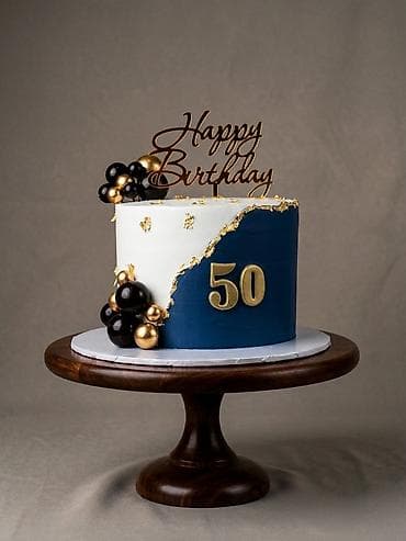 Məhsul: Şənlik tortu – “Happy Birthday 50” - Dizayn: İki rəngli