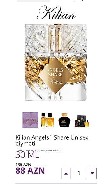 Şəxsi əşyalar: Məhsul: Kilian Angels’ Share – uniseks ətir (Aromania — 2