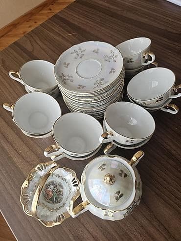 cay: Çay dəsti, rəng - Ağ, Farfor, 12 nəfərlik — 5
