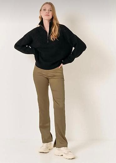 Jimmy Key yüksək bel saten şalvar, yeni etiketli, S, 36 bədən — 1