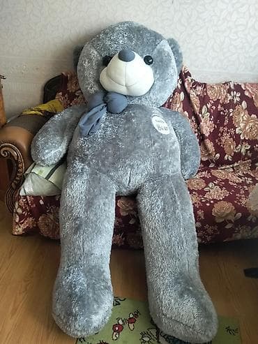 prius oyuncaq: Nəhəng plyuş ayı – “Happy Bear” - Rəng: Boz - Üzərində “Happy Bear” — 1