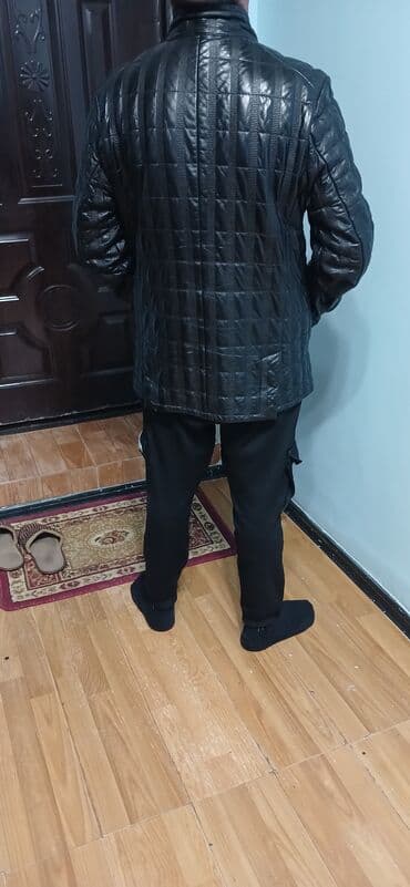 Другая мужская одежда: Мужская куртка, Кожаная, Зимняя, 2XL — 7