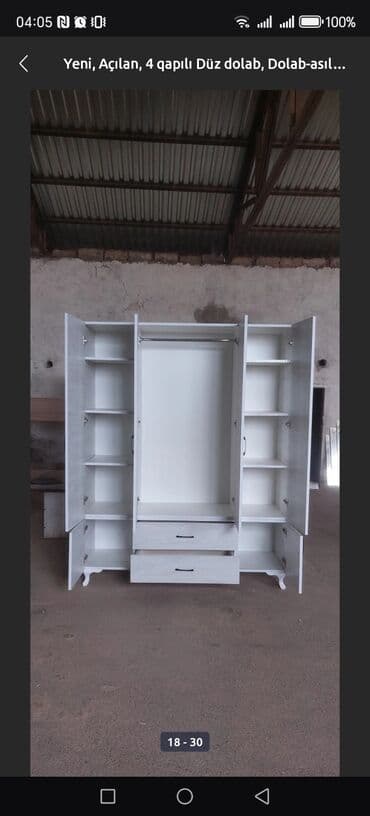 балконный шкаф: Yeni, Açılan, 4 qapılı Düz dolab, Dolab-asılqan, Azərbaycan — 12
