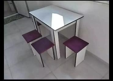 b çay servizi var: Mətbəx üçün, Yeni, Açılmayan, Dördbucaq masa, 4 stul — 7