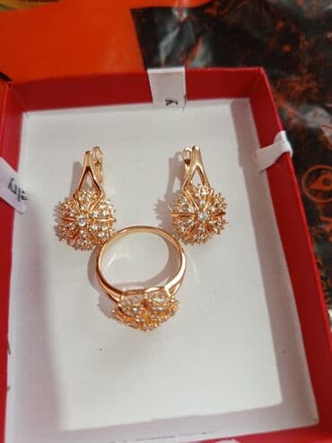 rus papağı: Üzük və sırğalar - Rəng: qızılı qirmizi rus qizili rengi rose gold - — 2