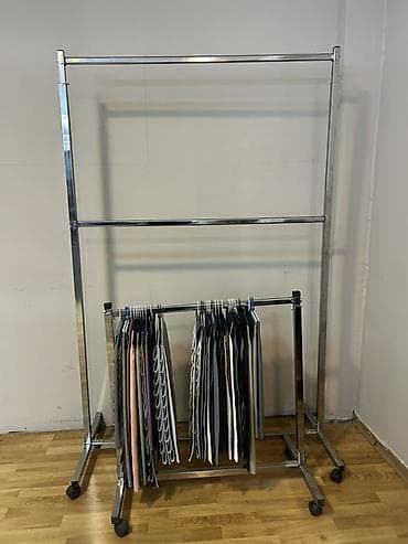 https:promo.bizon.az: Metal xrom asılqanlar, təkərli sərgiləmə stendi. Fabrik malı, Çin — 3