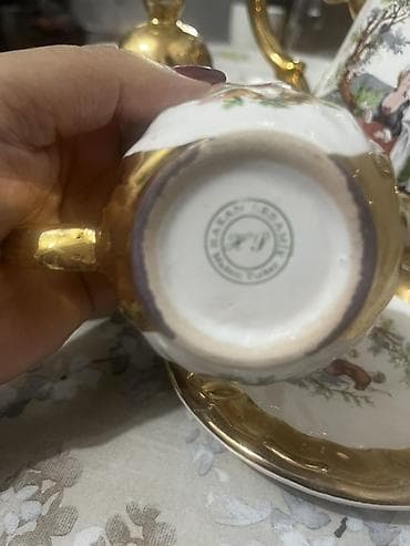 Çay dəsti, rəng - Qızılı, Keramika, Türkiyə