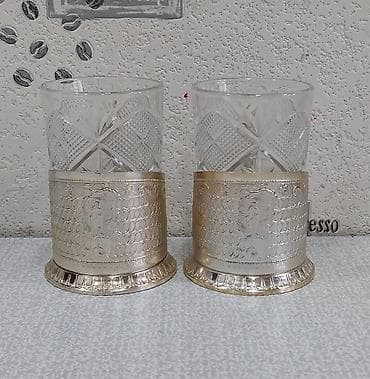 stekan sekilleri: Stəkanlar, rəng - Qızılı, 6 ədədli dəst, SSRİ — 2