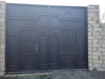 demir setkalar: İşlənmiş Dəmir Həyət darvazası, Yana açılan, Mexaniki, Qapı ilə, rəng - Qara, Kredit yoxdur — 5