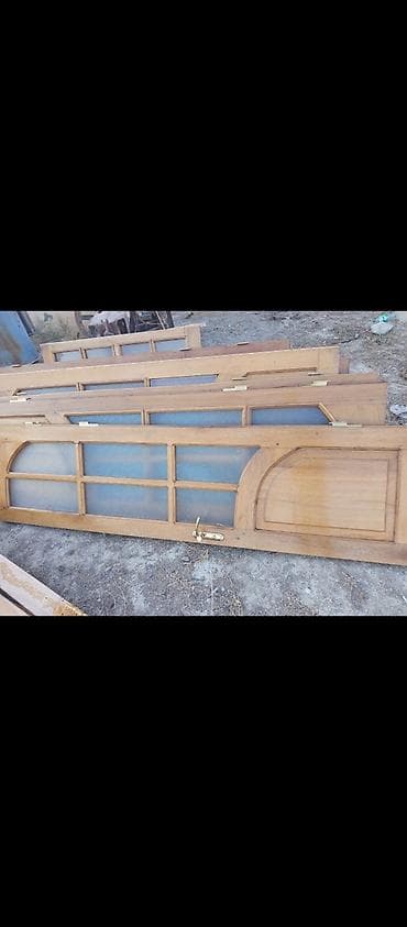 Ağac giriş/qapı panelləri – şüşəli dizayn - Material: təbii ağac