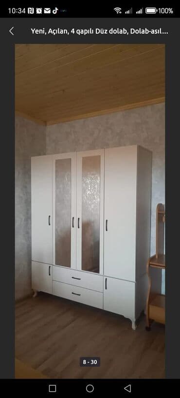 polkalı şkaf: Yeni, Açılan, 3 qapılı Düz dolab, Qarderob, paltar dolabı, Türkiyə — 8