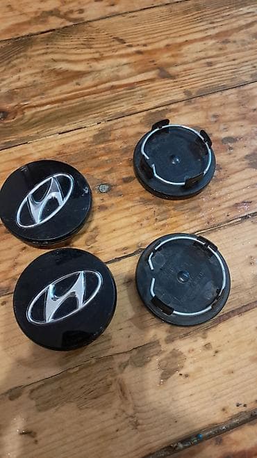 kia disk: Hyundai təkər diski üçün mərkəz qapaqları (4 ədəd) - Rəng: qara, xrom — 4