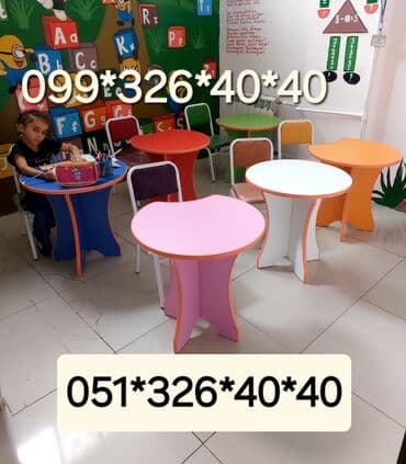 qidalandırmaq üçün uşaq stul yelləncək: Uşaq baxçası üçün stullar Uşaq üçün stol stul Masa ve oturacaq — 5