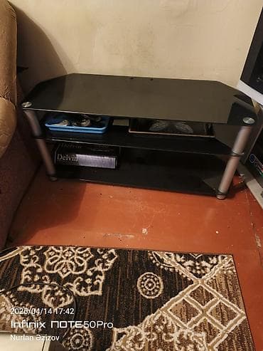 dizayn mebel: İşlənmiş, Künc Tv altlığı, Polkalı, Şüşəli, Türkiyə — 3