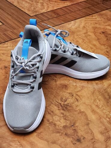 kişilər üçün qaçış krossovkaları: Adidas kişi qaçış/idman krossovkaları - Rəng: boz üst hissə, qara üç — 4