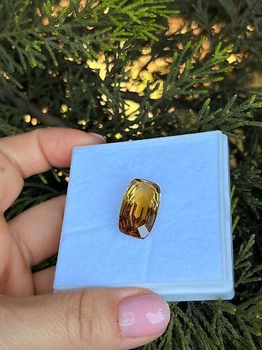 pişik gözü daşı: Sitrin qiymətli daşı Üzük, kulon və ya broş üçün ideal mərkəzi daş — 1