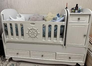 Oğlan və qız üçün, Dördbucaq, Beşik, Dəst ilə, Matras ilə, Yellənmə mexanizmsiz — 1