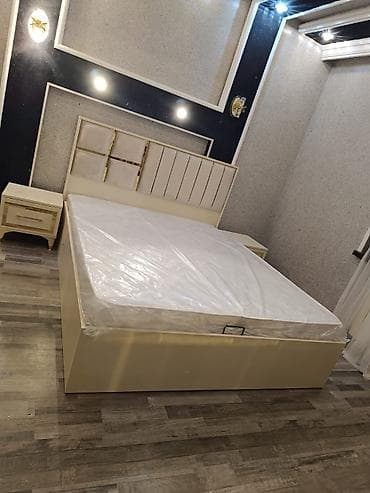 Mebel dəsti – çarpayı və tumba - Model: müasir minimal dizaynlı iki