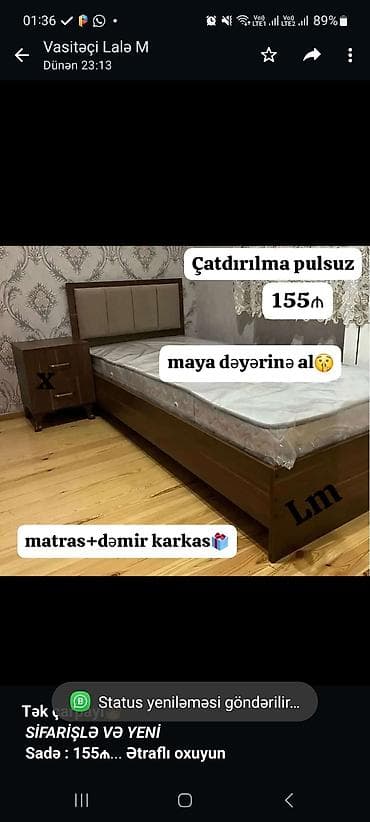 *Tək çarpayı*👑 _*SİFARİŞLƏ VƏ YENİ*_ *Sadə : 155₼*