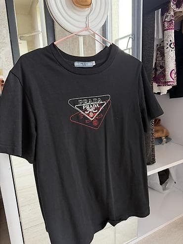 Futbolka, Prada, Standart, rəng - Qara