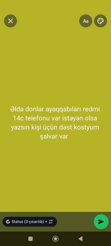 telefon aksesuarları toptan satış baki: Məhsullar: - Qadın geyimləri: müxtəlif donlar - Ayaqqabılar: gündəlik — 1