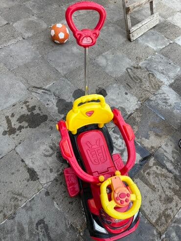 Uşaq üçün “Magic Car” ayaqlı itələmə maşını - Rənglər: qırmızı-qara