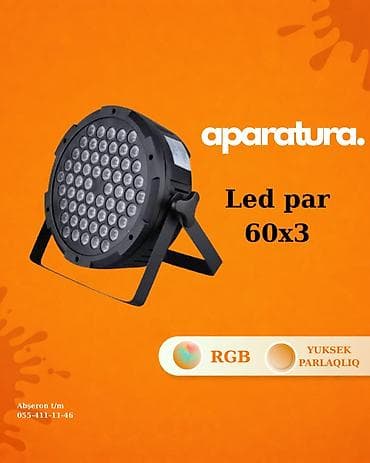 Mikrofonlar: Led Par 60x3 (RGB) – Yüksək Parlaqlıq Tədbir və məkanların — 2