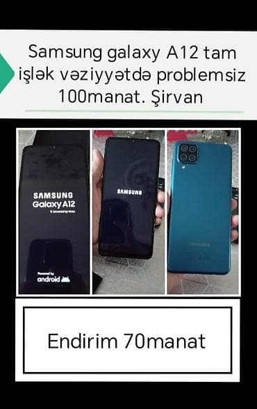 iphone 6 plus satilir: Samsung Galaxy A12, rəng - Mavi — 1