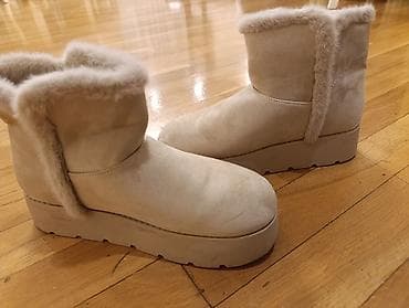 cins sumka: Qadın qış botları – bej rəng - Material: süet xarici səth, içi yumşaq — 2