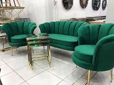 Divan və kreslo dəstləri: Yeni, Divan, 2 kreslo, Bazasız, Açılmayan — 1