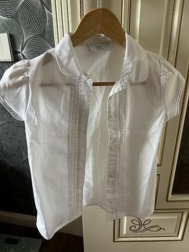 Uşaq üçün qısaqoll ağ köynək – Next School - Model: qısaqoll, klassik — 1