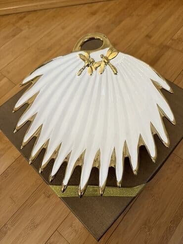 metbex dekorlari: Dekorativ keramika boşqab - Material: keyfiyyətli keramika - Rəng: ağ — 3