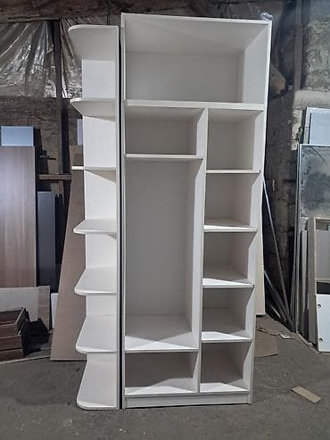 penal şkaf: Ağ rəngdə çoxfunksiyalı şkaf/kitablıq-modul - Material: laminat/LDSP — 1