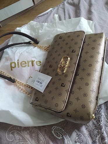 Çantalar: Pierre Cardin qadın çantası - Rəng: metalik qızılı/bronza, üzərində — 2