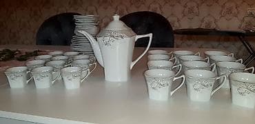 ağ maqnit: Çay dəsti, rəng - Ağ, Farfor, 12 nəfərlik — 1