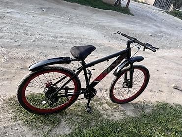 rfeng bike: Şəhər tipli velosiped - Rəng: qara gövdə, qırmızı halqalar və qrafika — 3