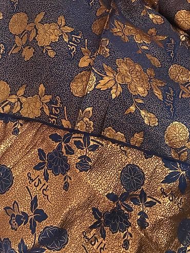 gilan tekstil parcalari: Gedimi parcalar eni 90 sm — gizili 9 metr, goy 3 metr, gara - 1 metr — 4
