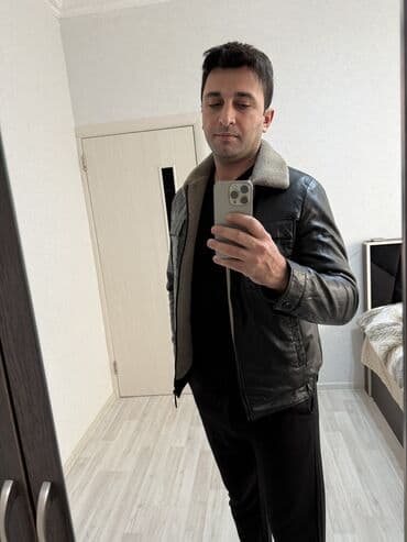 kişi dəri gödəkçələr: Kurtka, Dəri, Qış, XL — 10