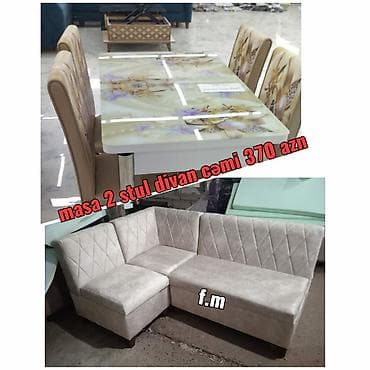 Türk istehsali stol stul+ divan 2 stul 1 açılan masa birde künc divan
